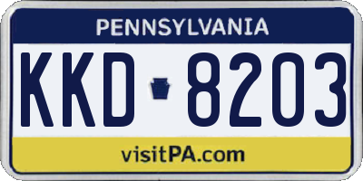 PA license plate KKD8203