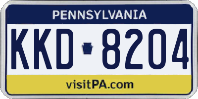 PA license plate KKD8204