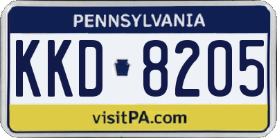 PA license plate KKD8205