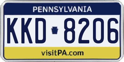 PA license plate KKD8206