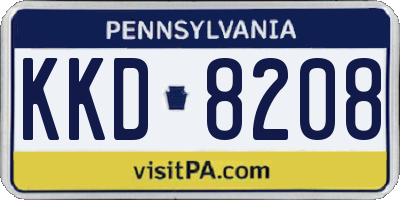 PA license plate KKD8208