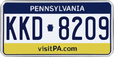PA license plate KKD8209