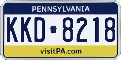 PA license plate KKD8218