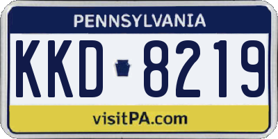 PA license plate KKD8219