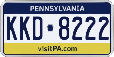 PA license plate KKD8222