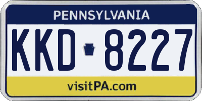 PA license plate KKD8227