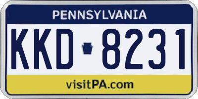 PA license plate KKD8231