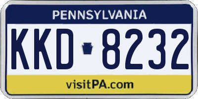 PA license plate KKD8232