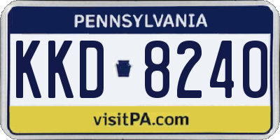 PA license plate KKD8240