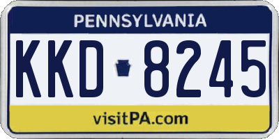PA license plate KKD8245