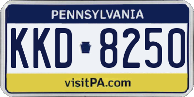 PA license plate KKD8250