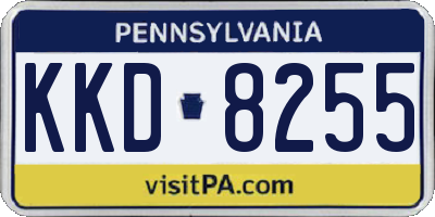 PA license plate KKD8255