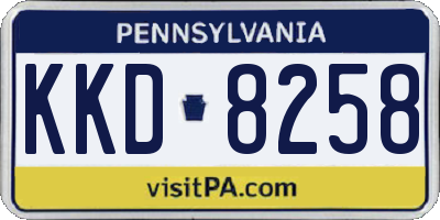 PA license plate KKD8258