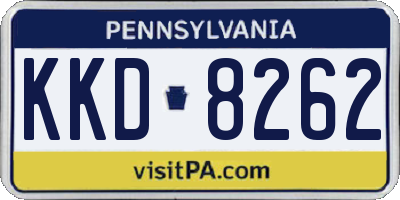 PA license plate KKD8262
