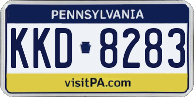 PA license plate KKD8283