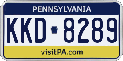 PA license plate KKD8289