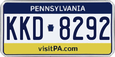 PA license plate KKD8292