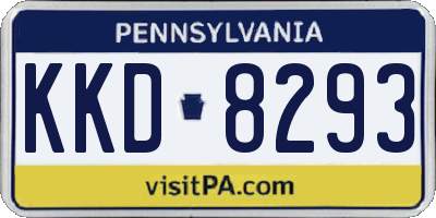PA license plate KKD8293