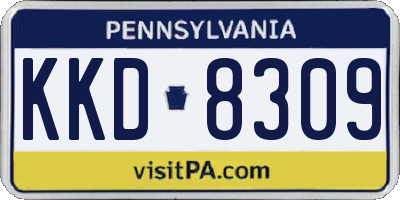 PA license plate KKD8309