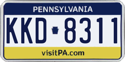 PA license plate KKD8311