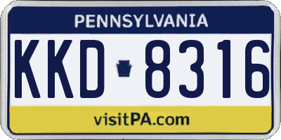 PA license plate KKD8316