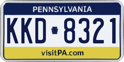 PA license plate KKD8321