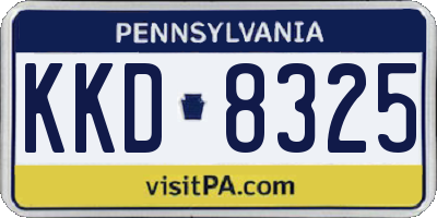 PA license plate KKD8325