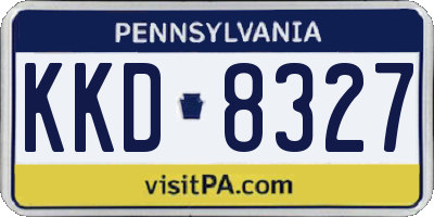 PA license plate KKD8327