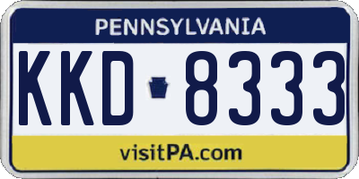 PA license plate KKD8333