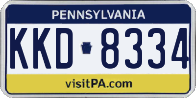 PA license plate KKD8334