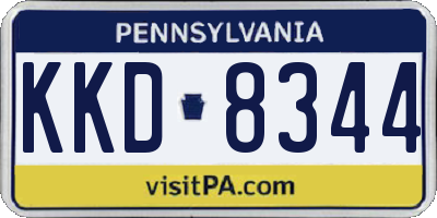 PA license plate KKD8344