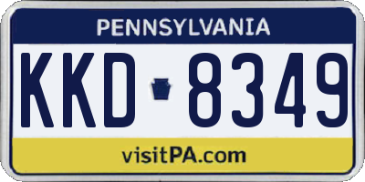 PA license plate KKD8349
