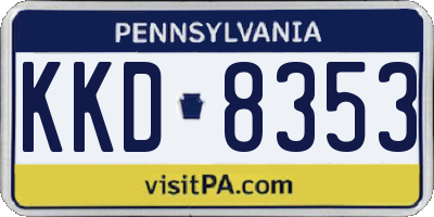 PA license plate KKD8353