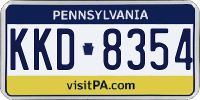 PA license plate KKD8354