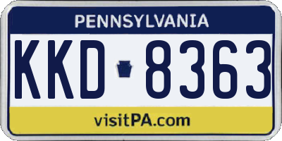 PA license plate KKD8363
