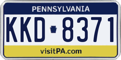 PA license plate KKD8371