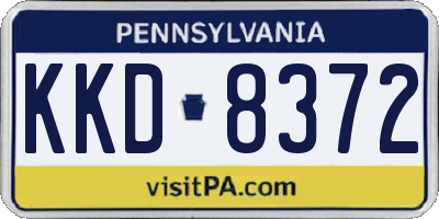 PA license plate KKD8372
