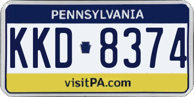 PA license plate KKD8374