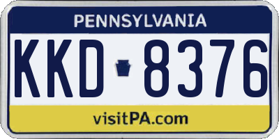 PA license plate KKD8376
