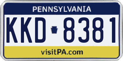 PA license plate KKD8381
