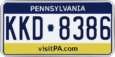 PA license plate KKD8386