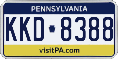 PA license plate KKD8388
