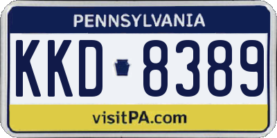 PA license plate KKD8389