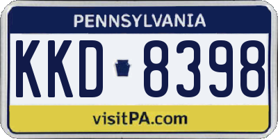PA license plate KKD8398