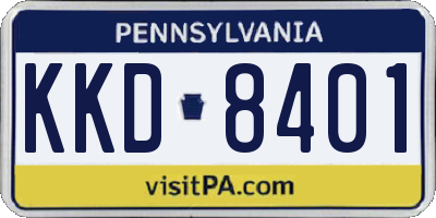PA license plate KKD8401