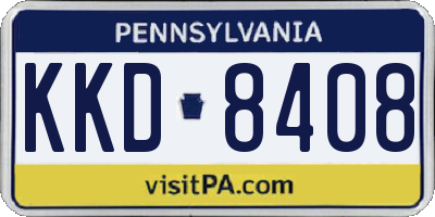 PA license plate KKD8408