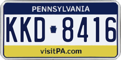 PA license plate KKD8416