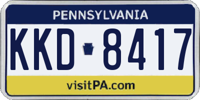 PA license plate KKD8417