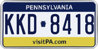 PA license plate KKD8418