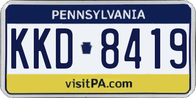 PA license plate KKD8419